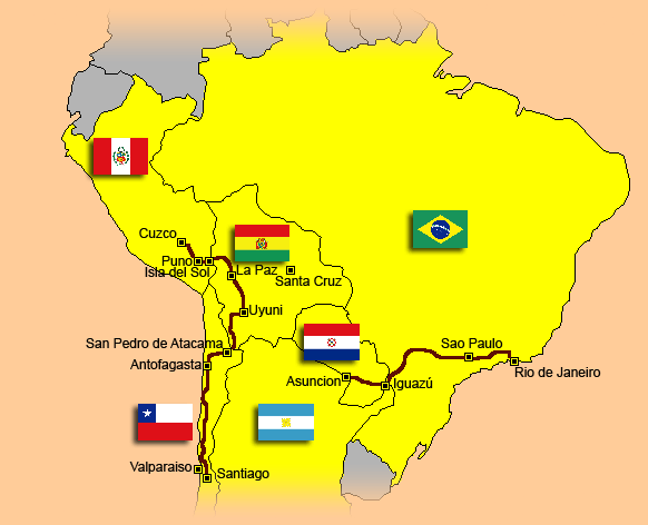 mapa Ji�n� Ameriky